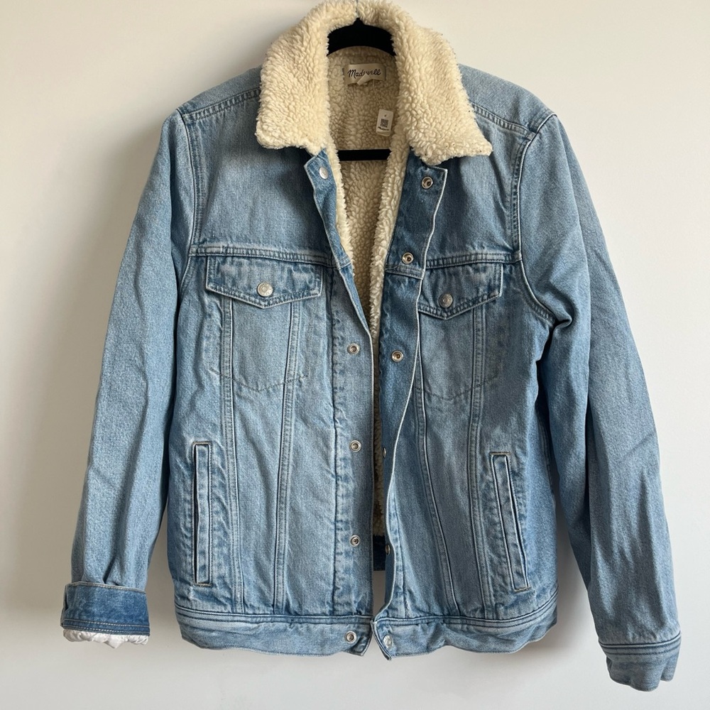 Madewell Men’s M Light Blue Sherpa-Lined Denim Jacket